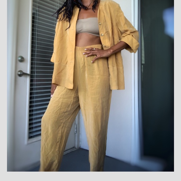 Vintage Pants - Vintage silk pantsuit